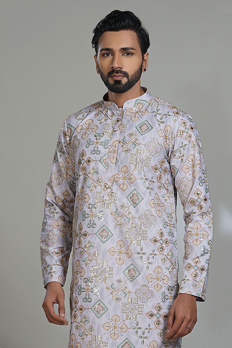 Dashing Designer Men’s Kurta Pyjama for Festivals, Sangeet, and Parties