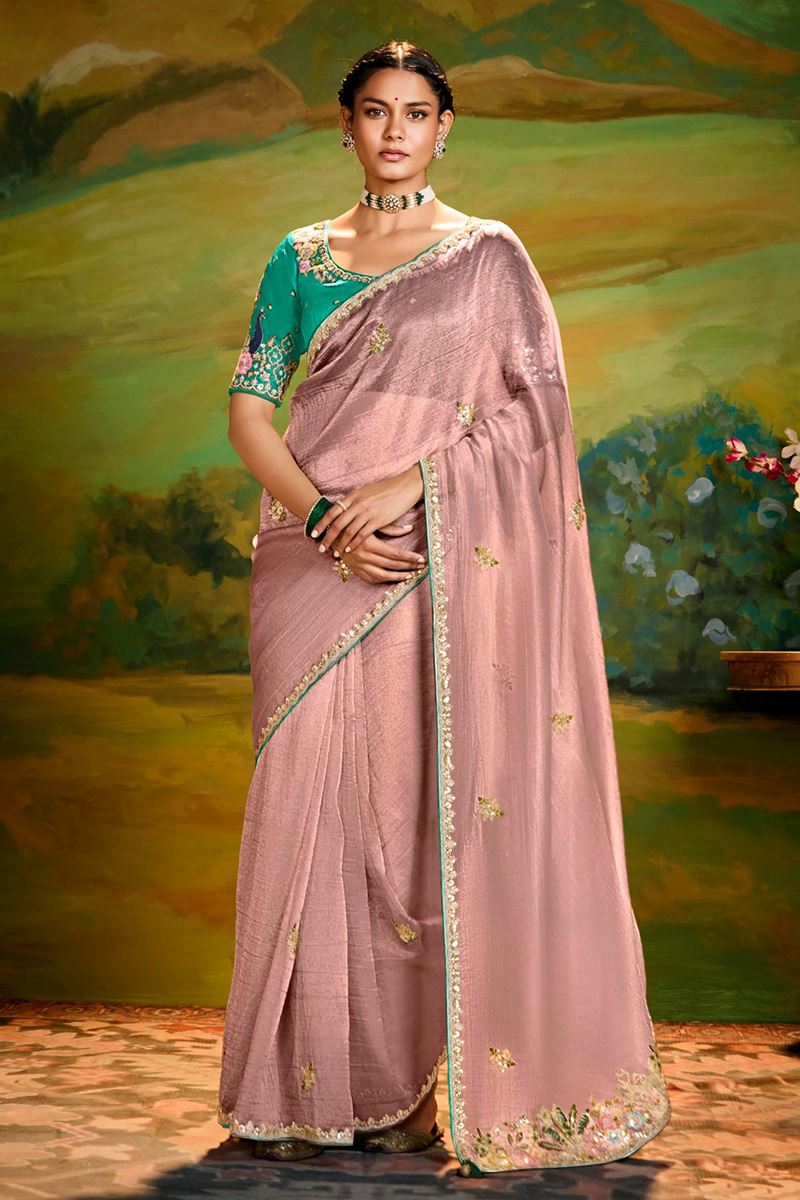 Smashing Tissue Organza Designer Saree for Sangeet and Parties