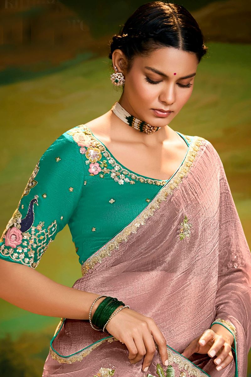 Smashing Tissue Organza Designer Saree for Sangeet and Parties