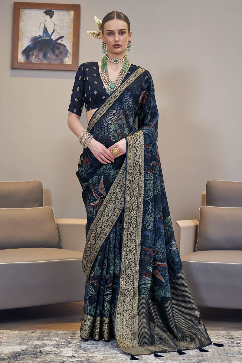 Mesmerizing Silk Designer Saree for Engagement, Sangeet and Parties