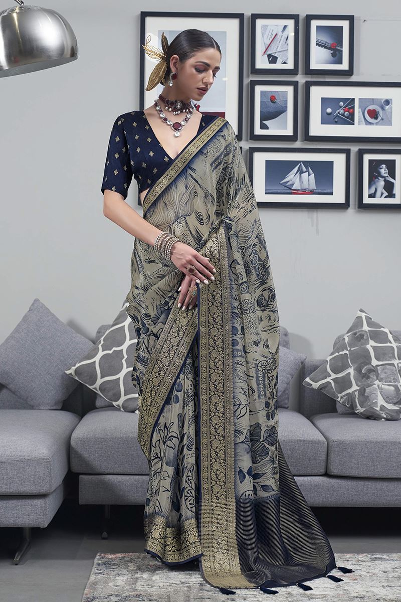 Aesthetic Silk Designer Saree for Sangeet and Parties
