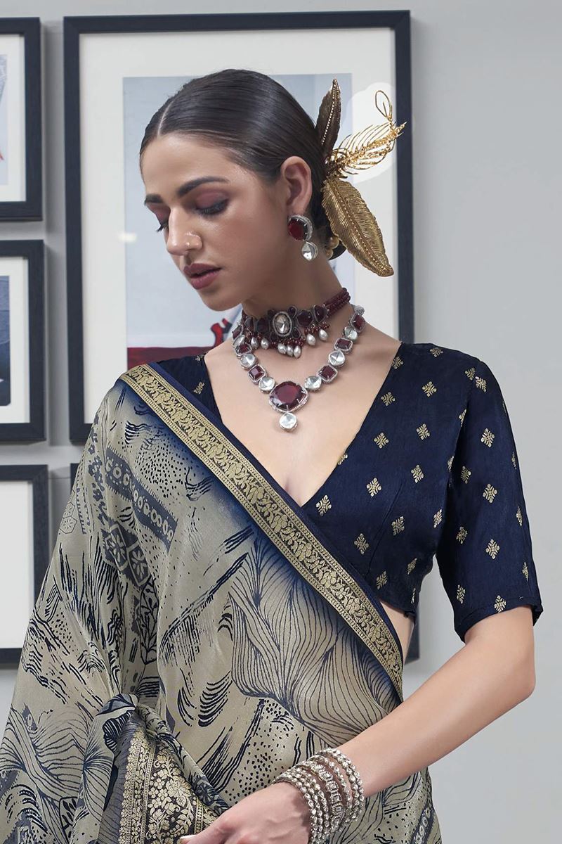 Aesthetic Silk Designer Saree for Sangeet and Parties