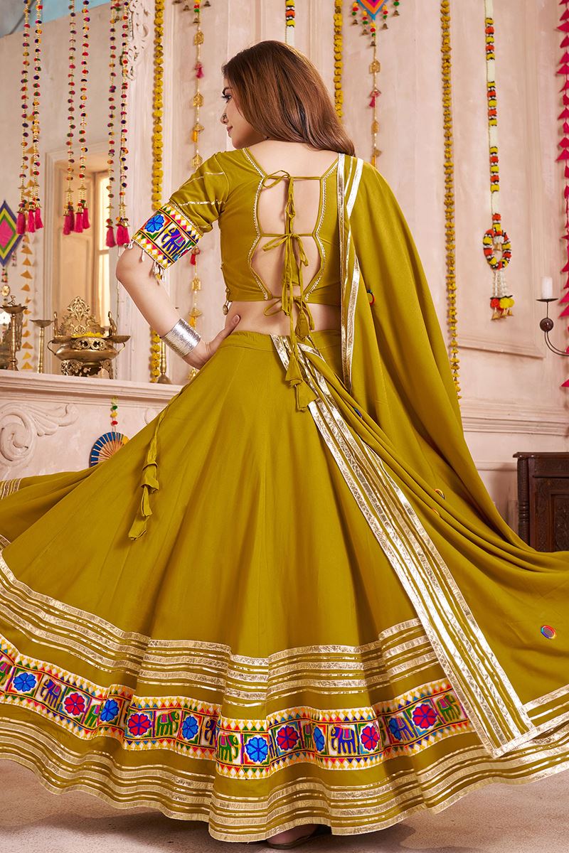 Astounding Viscose Cotton Designer Navratri Lehenga Choli for Garba Dance and Festival Celebrations
