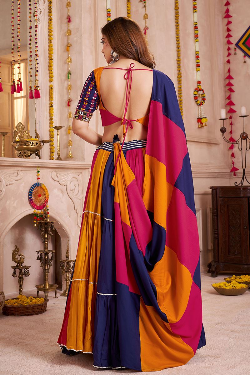 Magnificent Viscose Cotton Designer Navratri Lehenga Choli for Garba Dance and Festival Celebrations