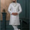Spectacular Off-White Designer Sherwani for Wedding