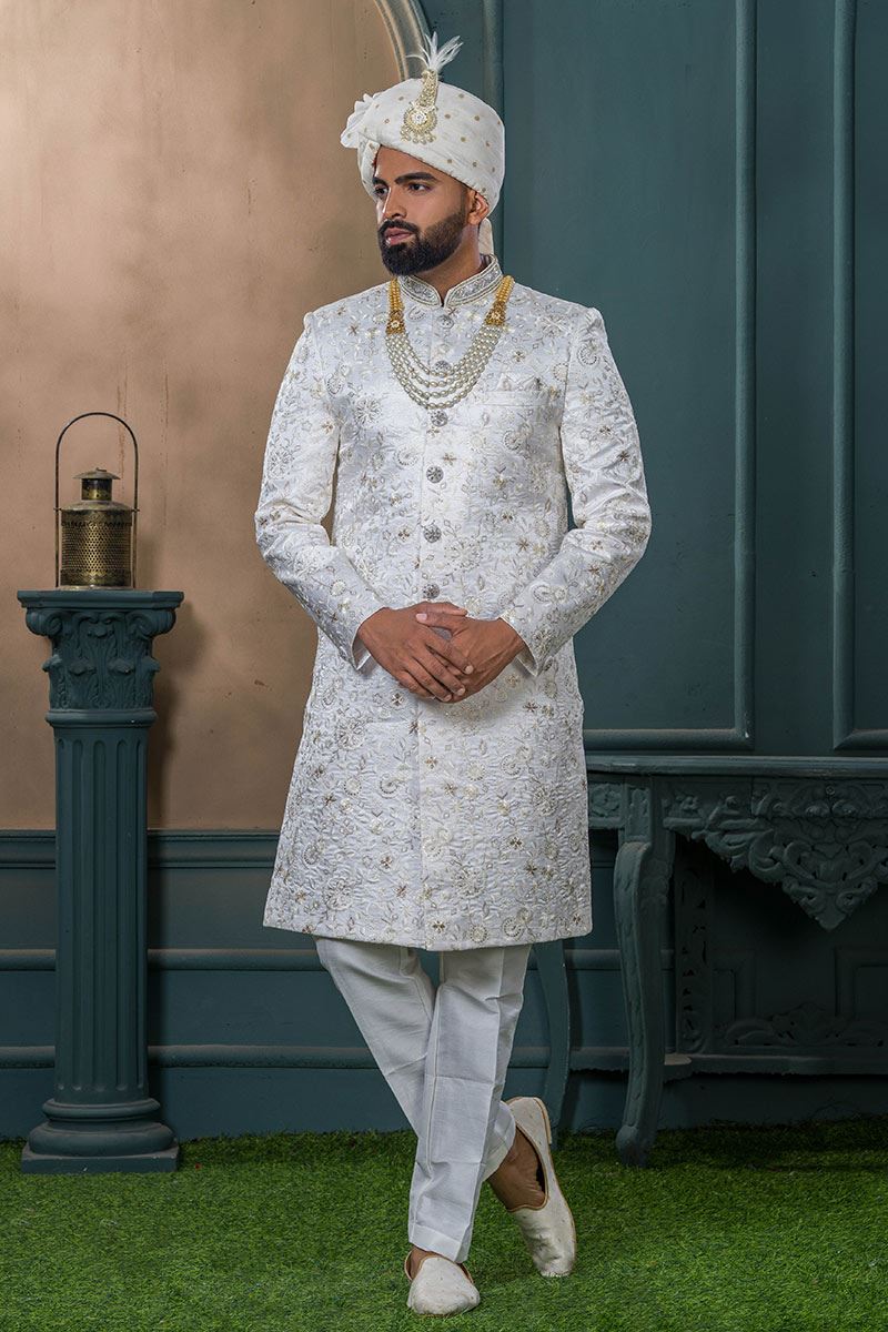 AppealiOff-White Designer Sherwani for Wedding