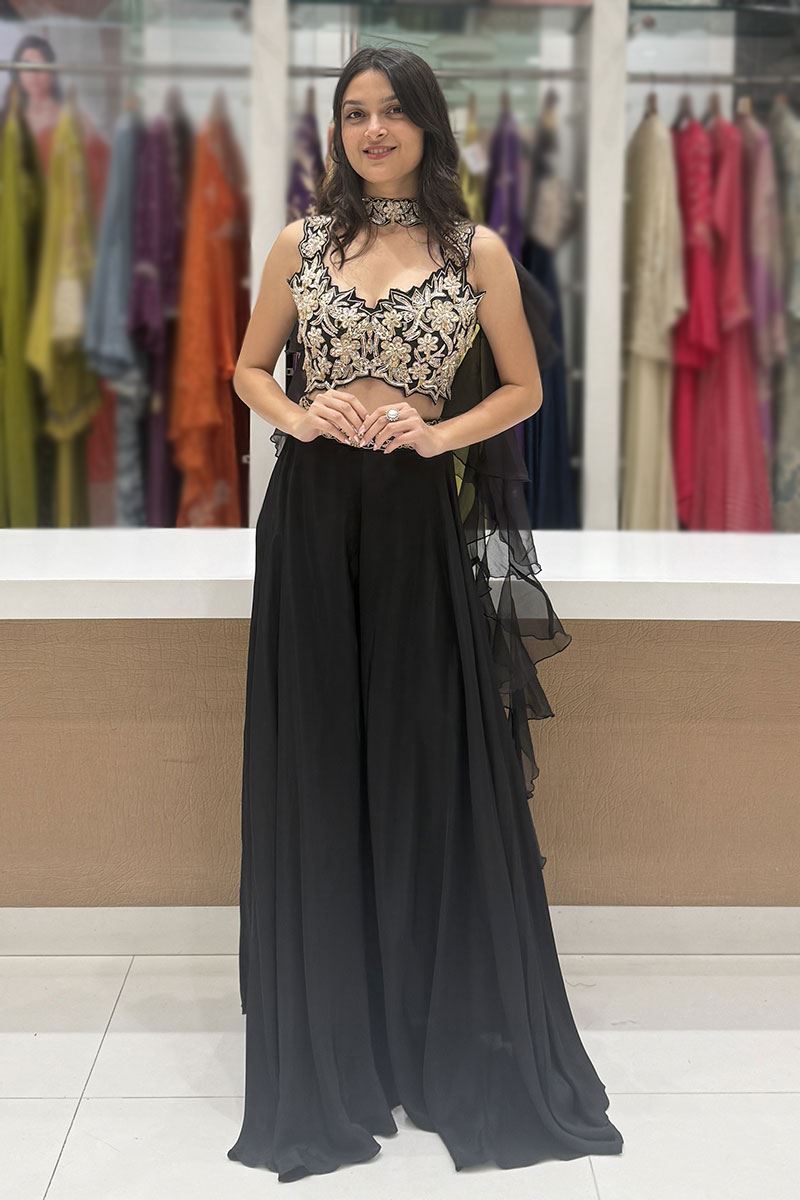 Creative Georgette Designer Palazzo Suit for Sangeet and Parties