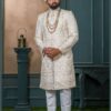 Charming Cream Designer Sherwani for Wedding