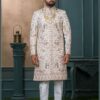Fashionable Cream Designer Sherwani for Wedding