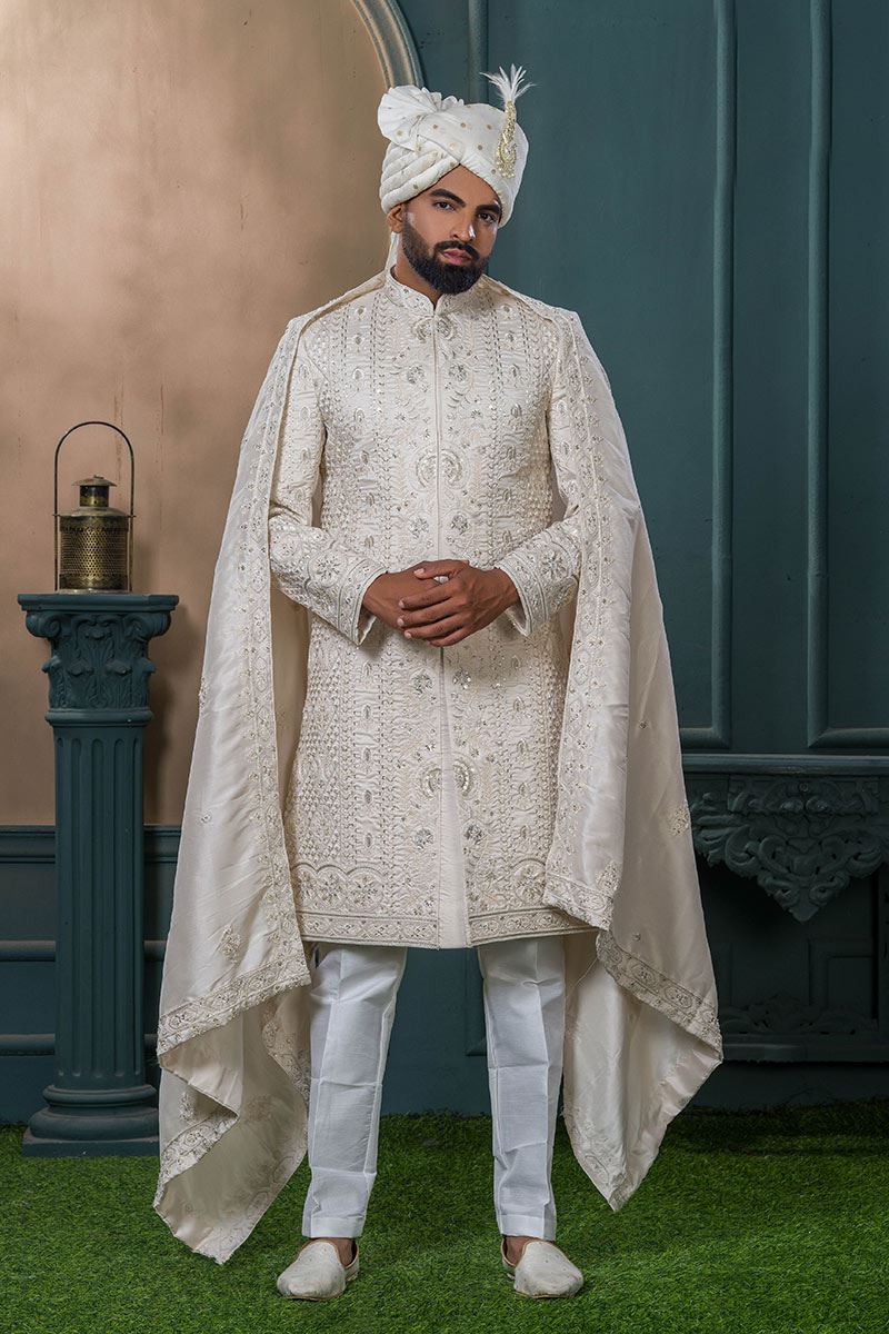 Classy Beige Designer Sherwani for Wedding