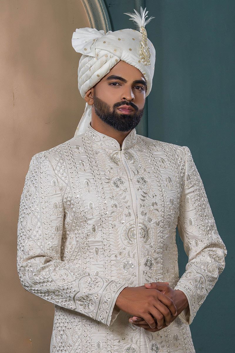 Classy Beige Designer Sherwani for Wedding