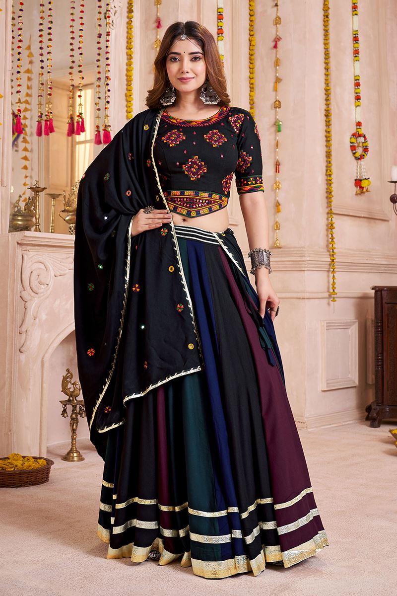 Appealing Viscose Cotton Designer Navratri Lehenga Choli for Garba Dance and Festival Celebrations