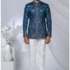 Magnificent Peacock Blue Designer Jodhpuri Suit for Engagement, Wedding, and Reception