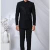 Spectacular Jade Black Designer Jodhpuri Suit for Engagement, Wedding, and Reception