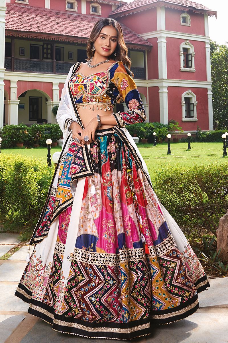 Appealing Viscose Cotton Designer Navratri Lehenga Choli for Garba Dance and Festival Celebrations