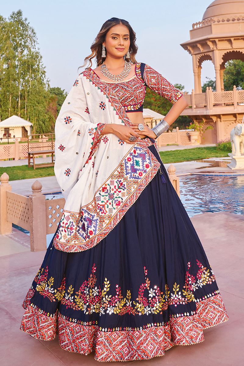 Royal Viscose Cotton Designer Navratri Lehenga Choli for Garba Dance and Festival Celebrations