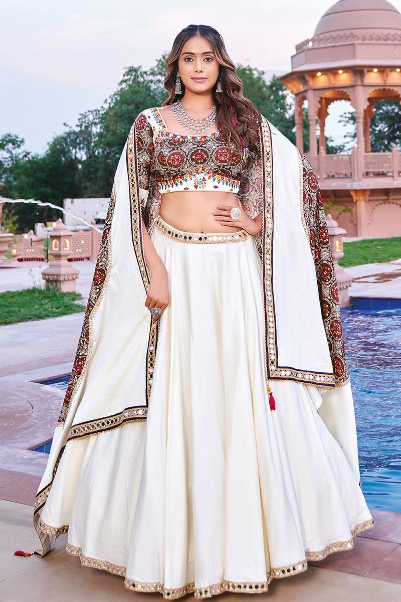 Charming Viscose Cotton Designer Navratri Lehenga Choli for Garba Dance and Festival Celebrations