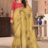 Enticing Silk Designer Saree for Haldi, Engagement, and Reception