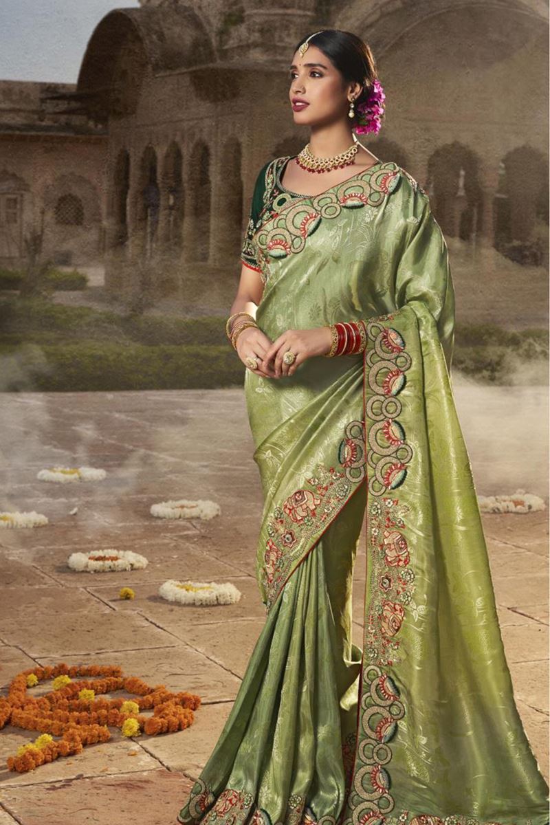 Surreal Silk Designer Saree for Mehendi, Wedding and Reception