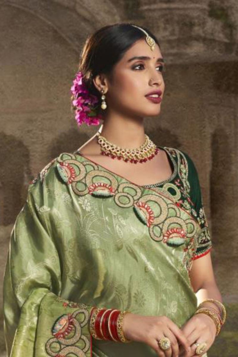 Surreal Silk Designer Saree for Mehendi, Wedding and Reception