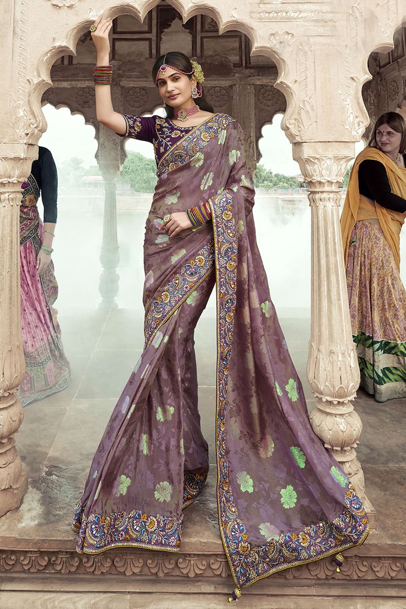 Spectacular Silk Designer Saree for Wedding and Reception