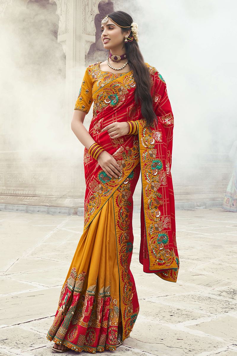 Striking Silk Designer Saree for Wedding and Reception