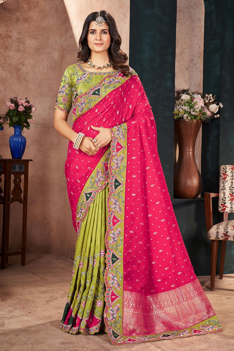 Creative Silk Designer Saree for Wedding and Reception