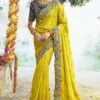 Bollywood Silk Designer Saree for Haldi, Wedding and Reception