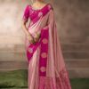 Ethnic Pure Satin Silk Designer Saree for Engagement, Wedding, and Reception