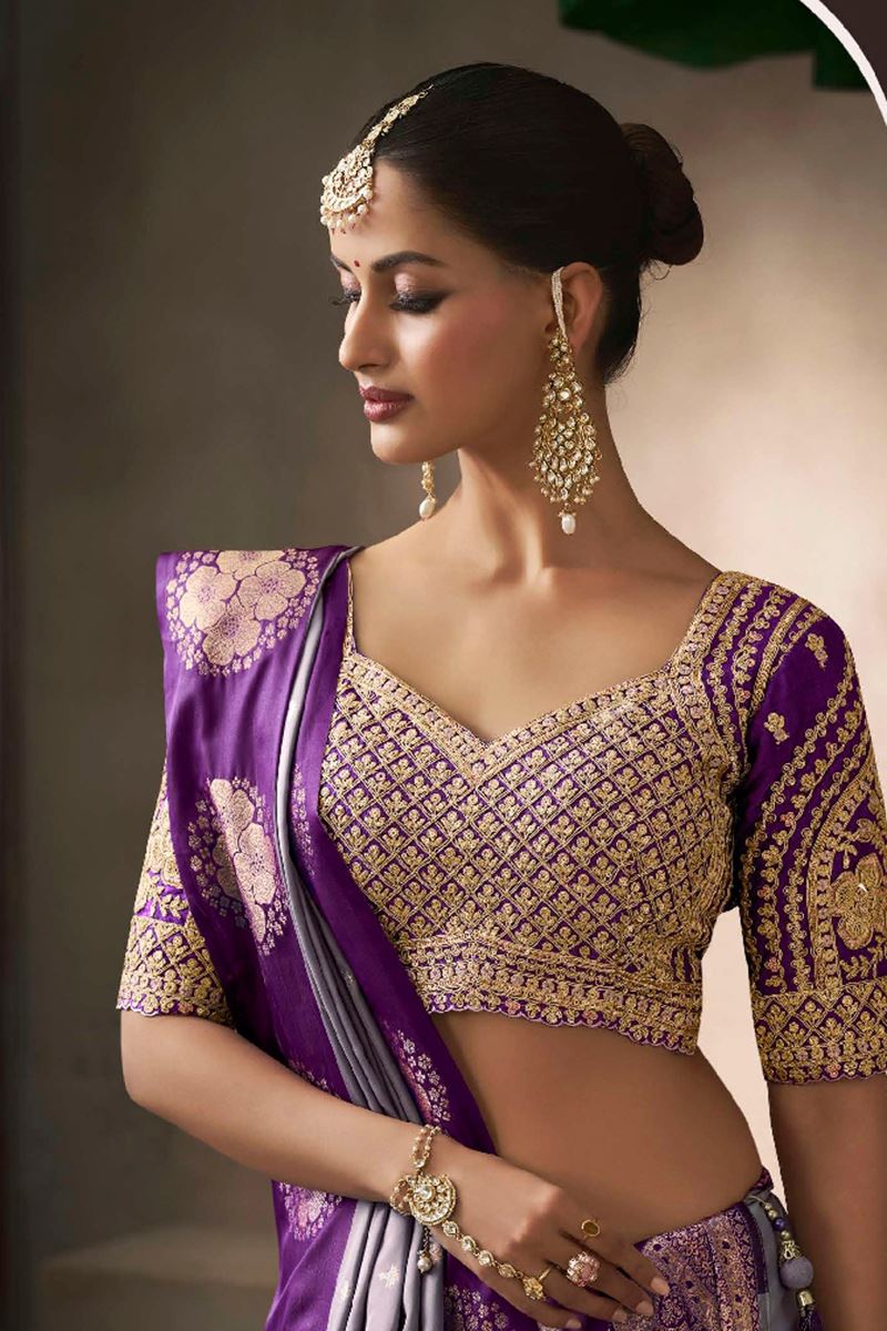 Spectacular Pure Satin Silk Designer Saree for Engagement, Wedding, and Reception