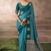 Royal Pure Satin Silk Designer Saree for Engagement, Wedding, and Reception