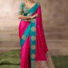 Charismatic Pure Satin Silk Designer Saree for Engagement, Wedding, and Reception