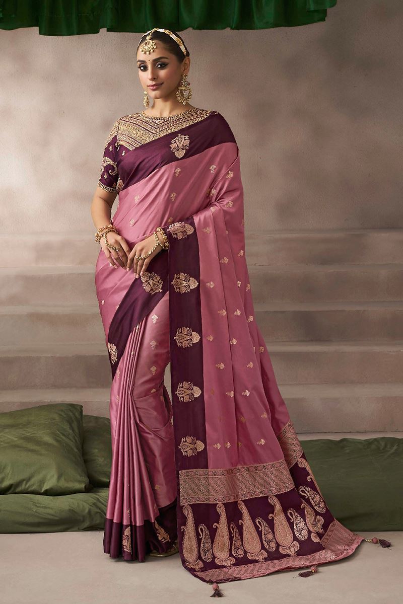 Captivating Pure Satin Silk Designer Saree for Engagement, Wedding, and Reception