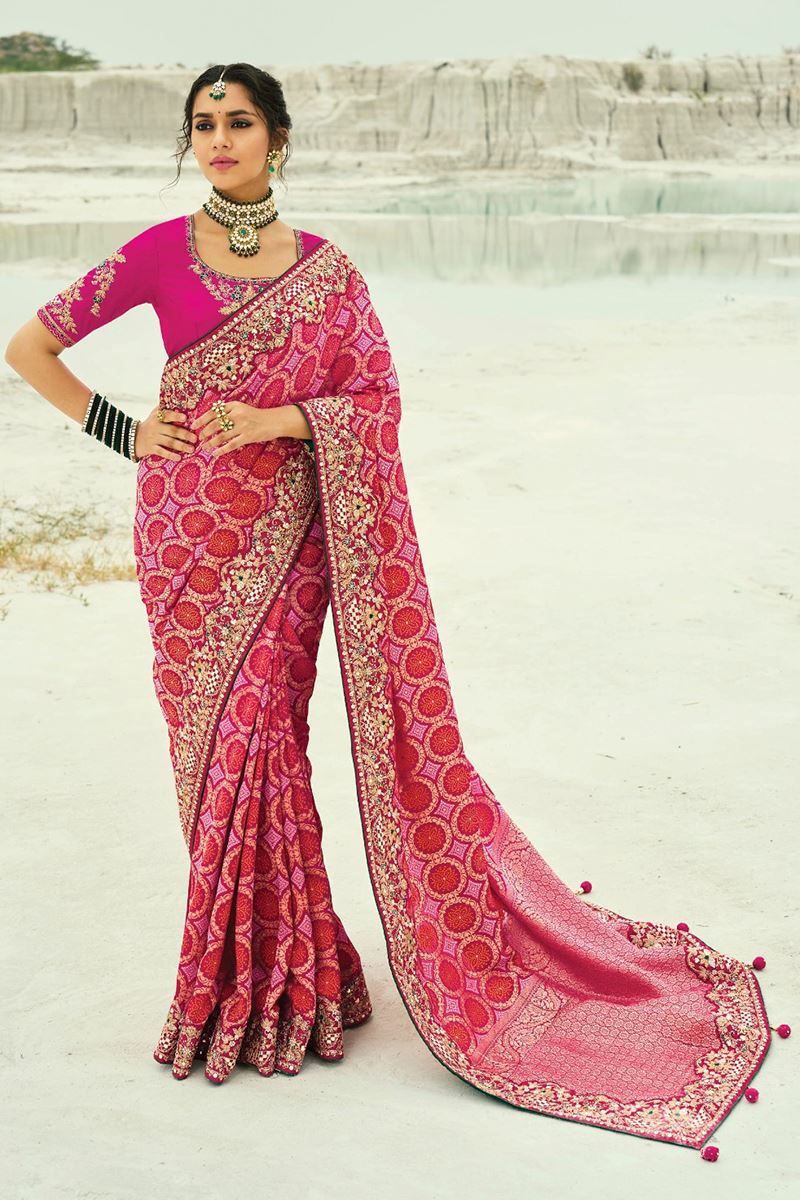 Delightful Pure Georgette Designer Saree for Reception, Sangeet, and Parties