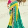 Exuberant Pure Georgette Designer Saree for Reception, Sangeet, and Parties