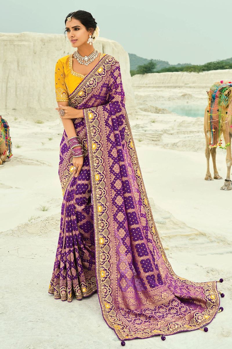 Trendy Pure Georgette Designer Saree for Reception, Sangeet, and Parties