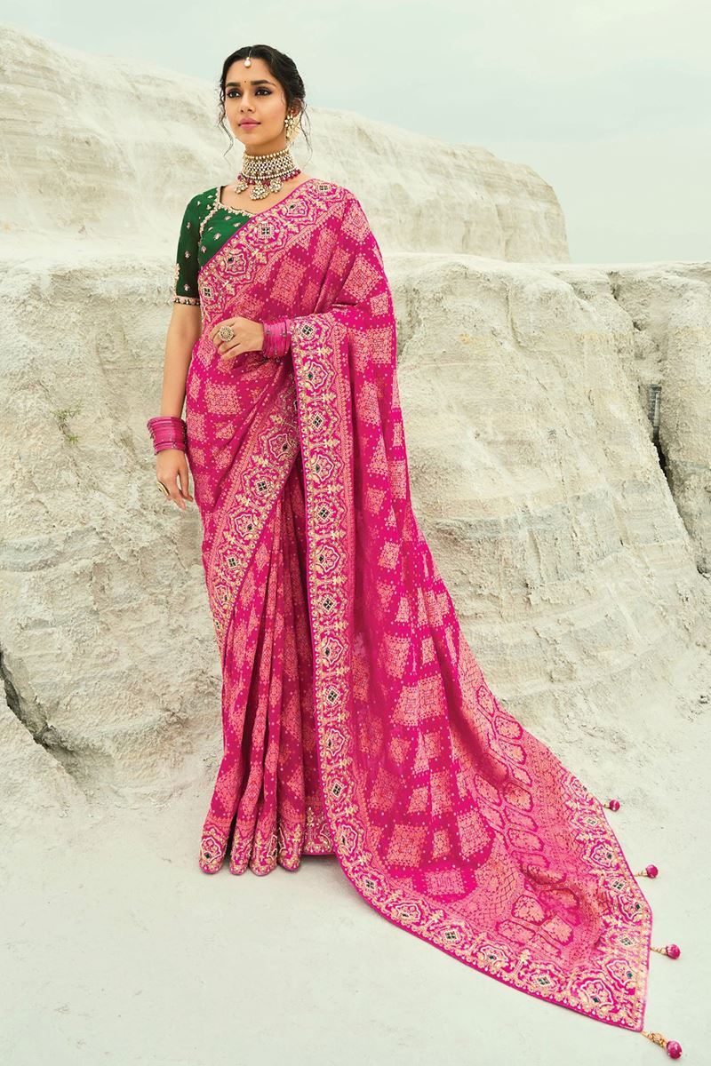 Appealing Pure Georgette Designer Saree for Reception, Sangeet, and Parties