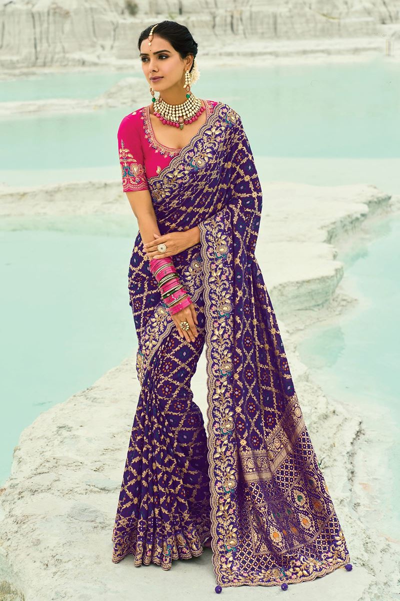 Divine Pure Georgette Designer Saree for Reception, Sangeet, and Parties