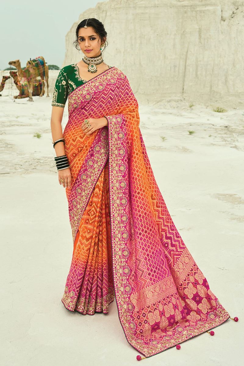 Gorgeous Pure Georgette Designer Saree for Reception, Sangeet, and Parties