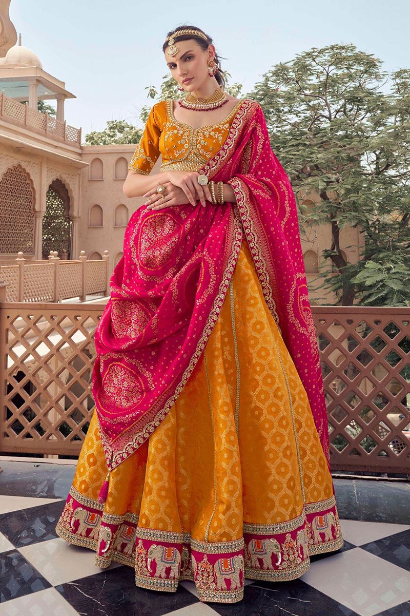 Surreal Orange Designer Wedding Lehenga Choli for Wedding and Reception