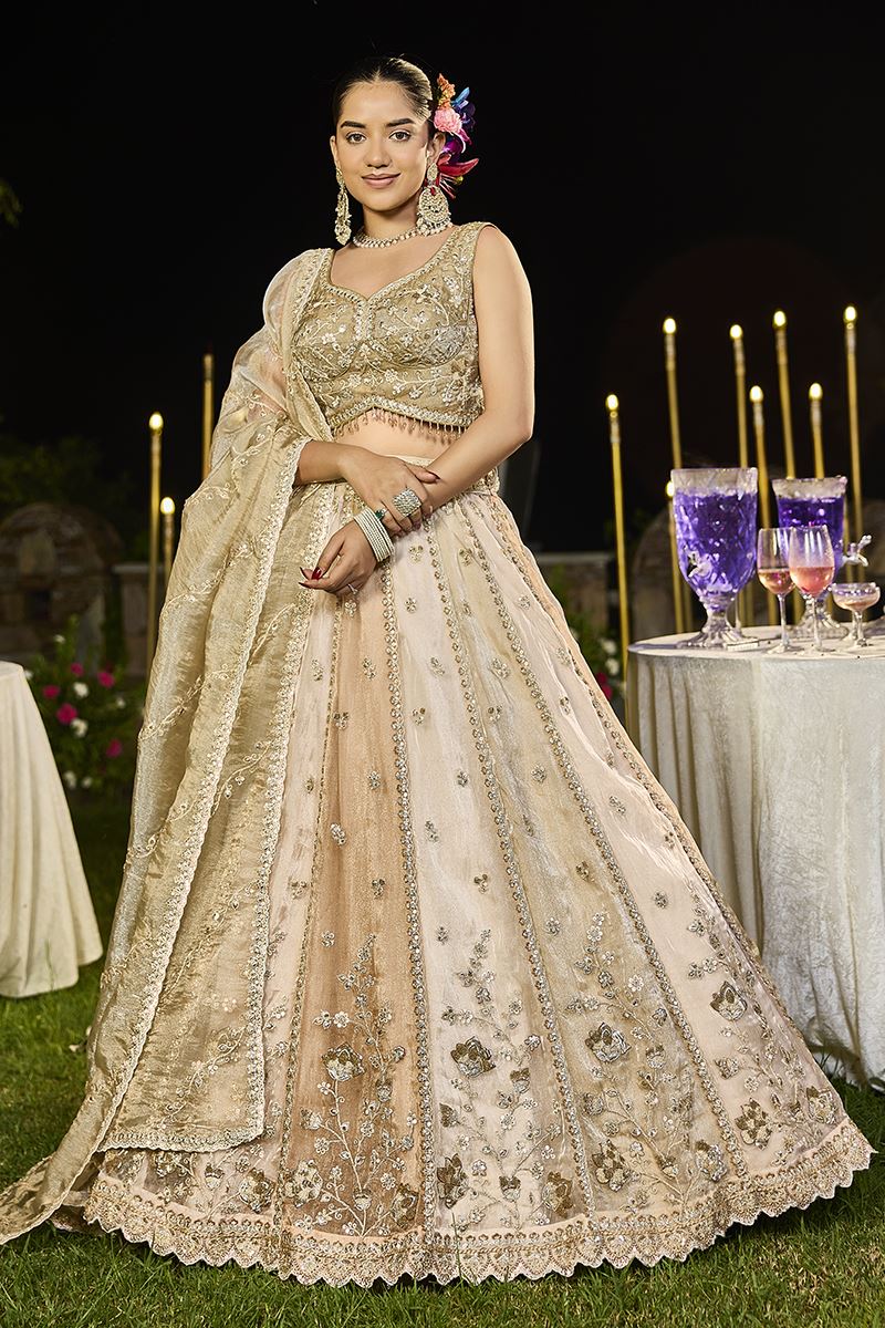 Classy Satin Silk Designer Indo-Western Lehenga Choli for Engagement and Reception