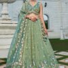 Gorgeous Tissue Designer Indo-Western Lehenga Choli for Mehendi, Engagement, and Reception