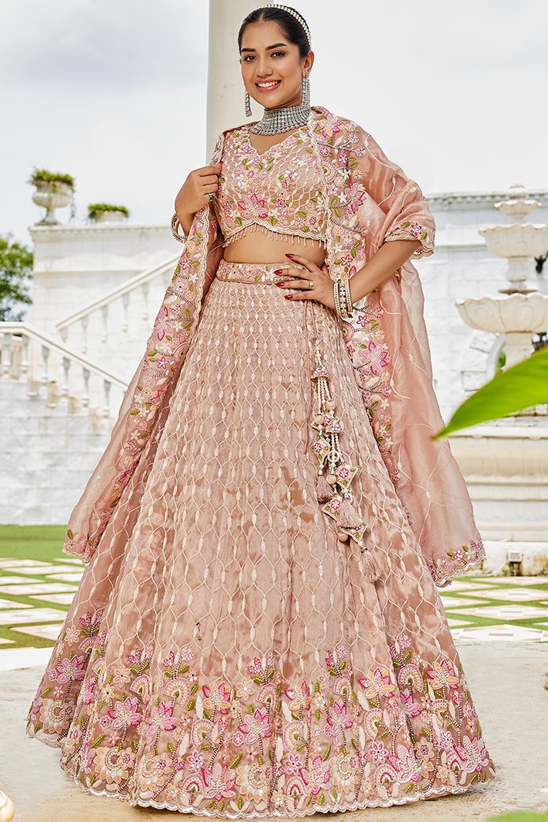 Surreal Satin Silk Designer Indo-Western Lehenga Choli for Engagement and Reception