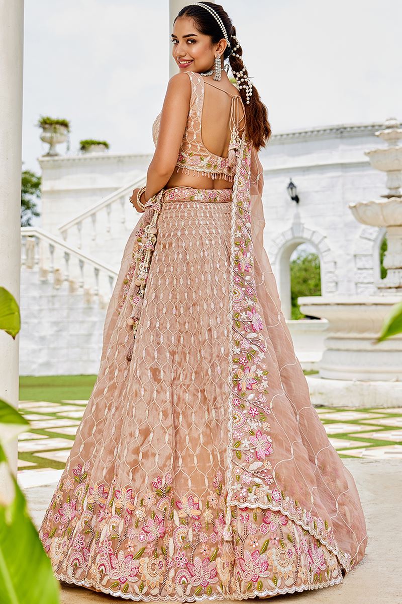 Surreal Satin Silk Designer Indo-Western Lehenga Choli for Engagement and Reception