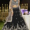 Flawless Satin Silk Designer Indo-Western Lehenga Choli for Engagement and Reception