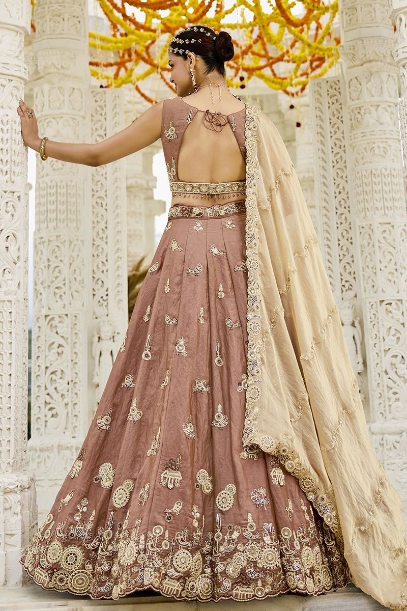 Trendy Satin Silk Designer Indo-Western Lehenga Choli for Engagement and Reception