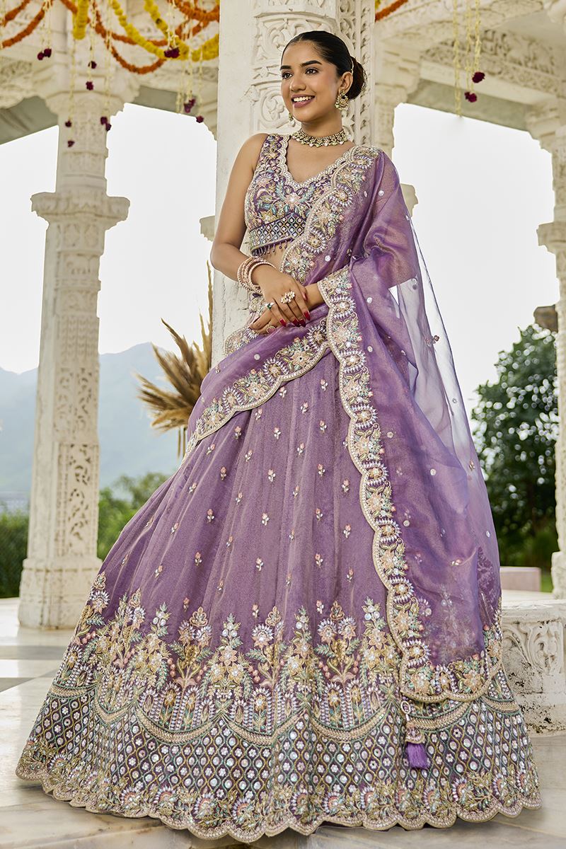 Enticing Satin Silk Designer Indo-Western Lehenga Choli for Engagement and Reception