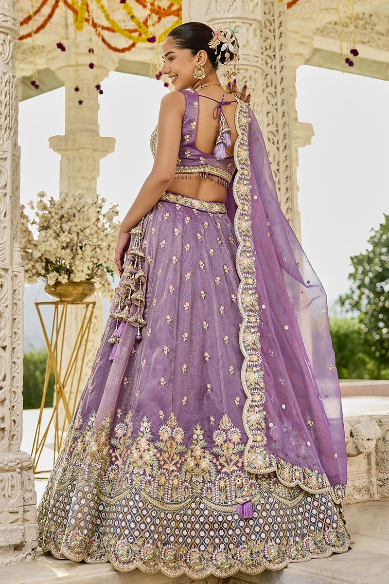 Enticing Satin Silk Designer Indo-Western Lehenga Choli for Engagement and Reception
