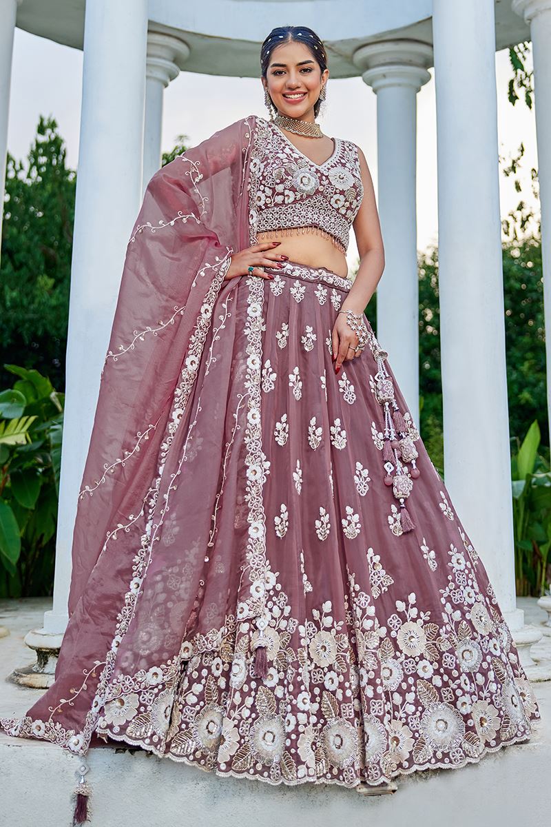 Marvelous Organza Designer Indo-Western Lehenga Choli for Engagement and Reception