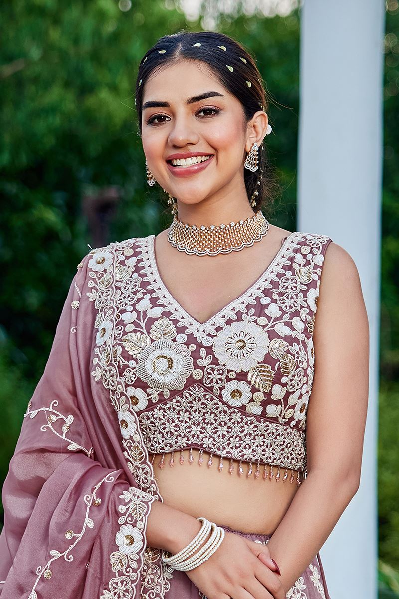 Marvelous Organza Designer Indo-Western Lehenga Choli for Engagement and Reception